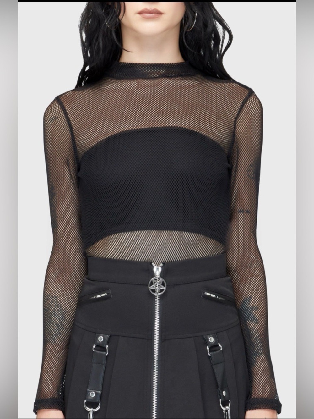 KILLSTAR Planetary Party Fishnet Mesh Top NWT Small